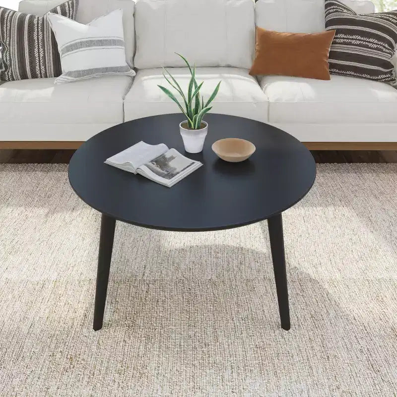 Tavolino da caffè moderno di metà secolo da 91 cm, legno massiccio di pino, finitura a basso VOC non tossica