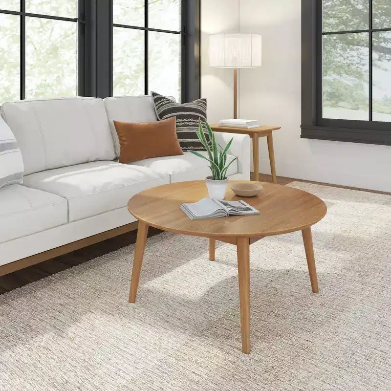 Plank+Beam Solid Wood Mid Century Modern Coffee Table, 36 Coffee Tables for Living Room