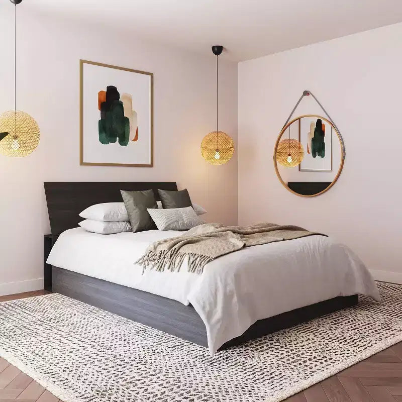 Testiera con Contenitore Laterale a Tutta Lunghezza, Composito di Legno, Laminato, 55,25"L x 38,5"A