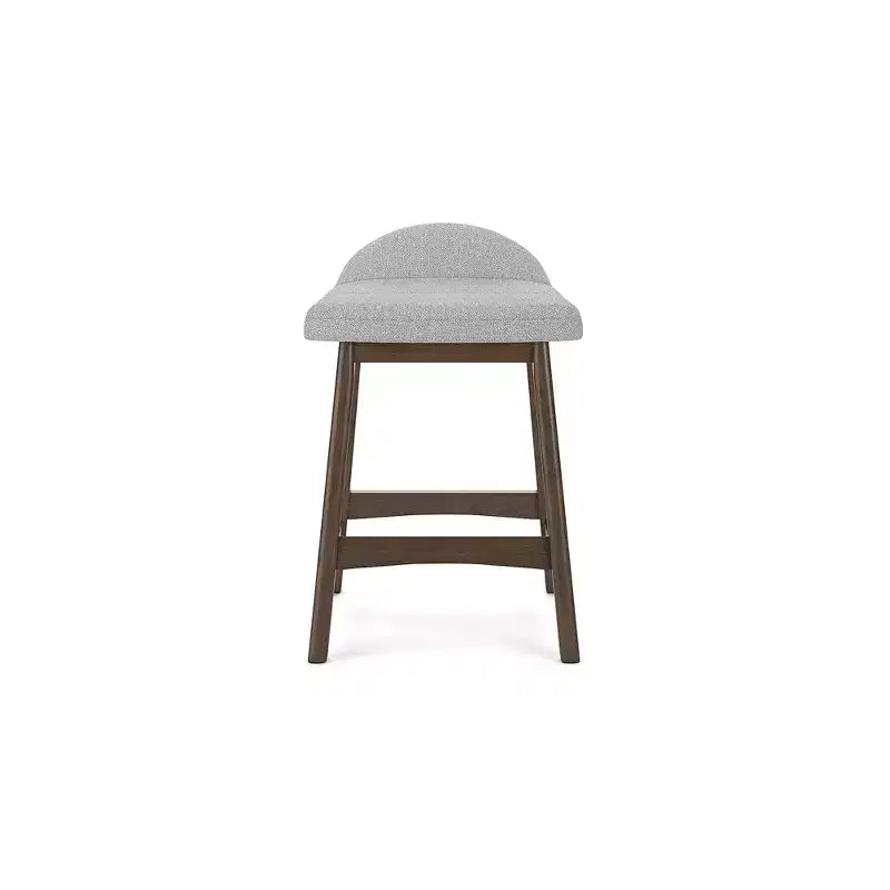 Sgabelli da Bar Imbottiti Altezza Bancone, Poliestere Grigio Chiaro, Set da 2, Seduta da 61,6 cm