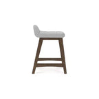 Sgabelli da Bar Imbottiti Altezza Bancone, Poliestere Grigio Chiaro, Set da 2, Seduta da 61,6 cm
