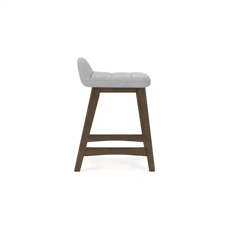 Sgabelli da Bar Imbottiti Altezza Bancone, Poliestere Grigio Chiaro, Set da 2, Seduta da 61,6 cm