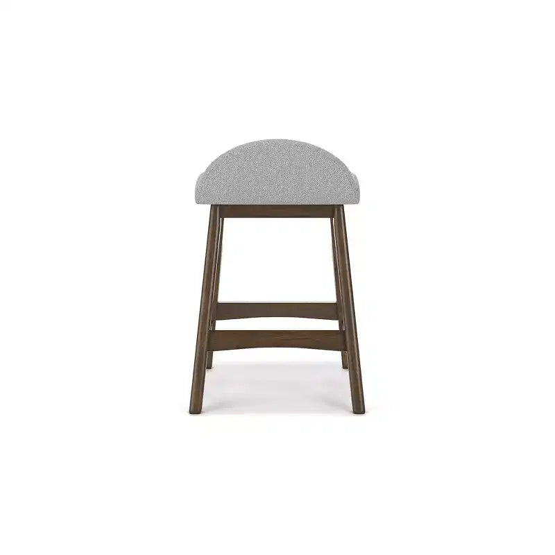 Sgabelli da Bar Imbottiti Altezza Bancone, Poliestere Grigio Chiaro, Set da 2, Seduta da 61,6 cm