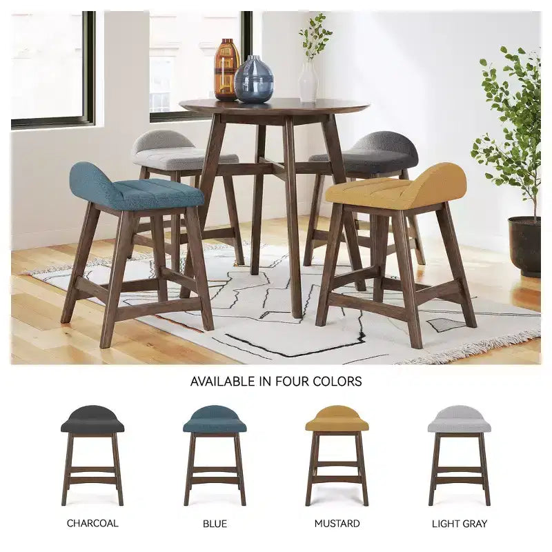 Sgabelli da Bar Imbottiti Altezza Bancone, Poliestere Grigio Chiaro, Set da 2, Seduta da 61,6 cm