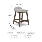 Sgabelli da Bar Imbottiti Altezza Bancone, Poliestere Grigio Chiaro, Set da 2, Seduta da 61,6 cm