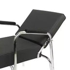 Poltrona reclinabile automatica per lavatesta in vinile, telaio in acciaio inossidabile, grigia