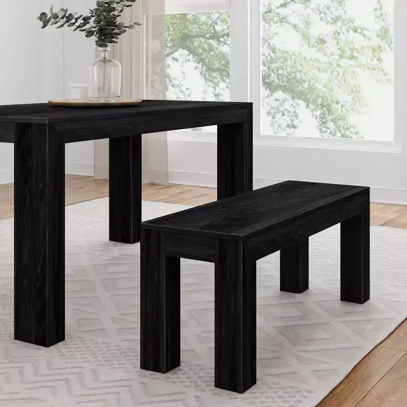 Panca moderna Plank+Beam, panca in legno massello per tavolo da pranzo, 49