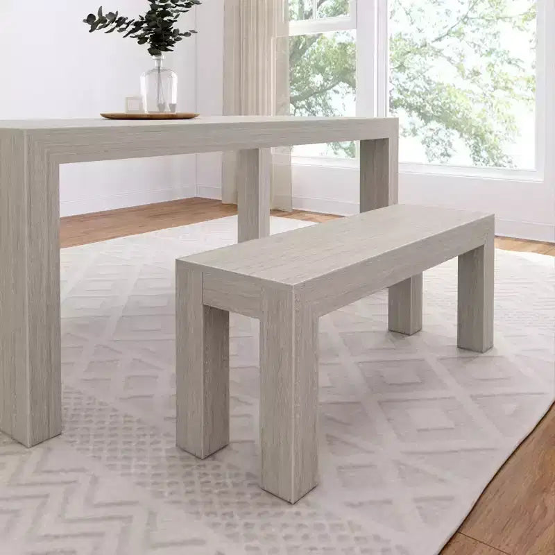 Panca moderna Plank+Beam, panca in legno massello per tavolo da pranzo, 49