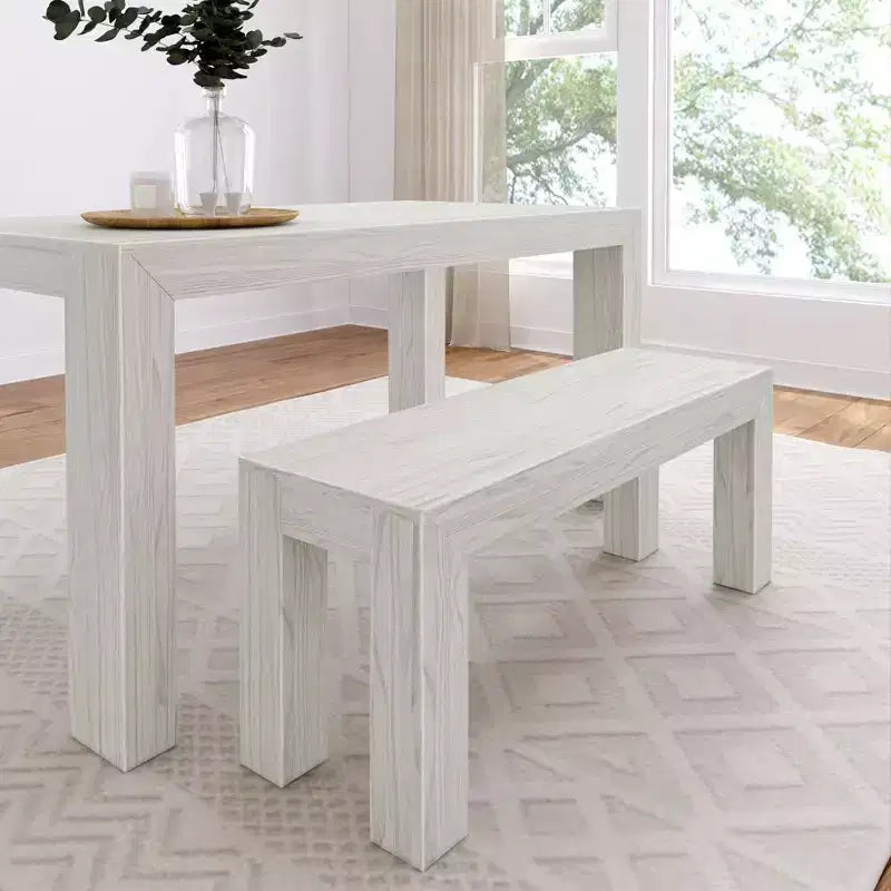 Panca moderna Plank+Beam, panca in legno massello per tavolo da pranzo, 49
