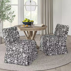 Set di 2 sedie slipper imbottite, sfoderabili e lavabili, gambe in legno di gomma, 113 kg