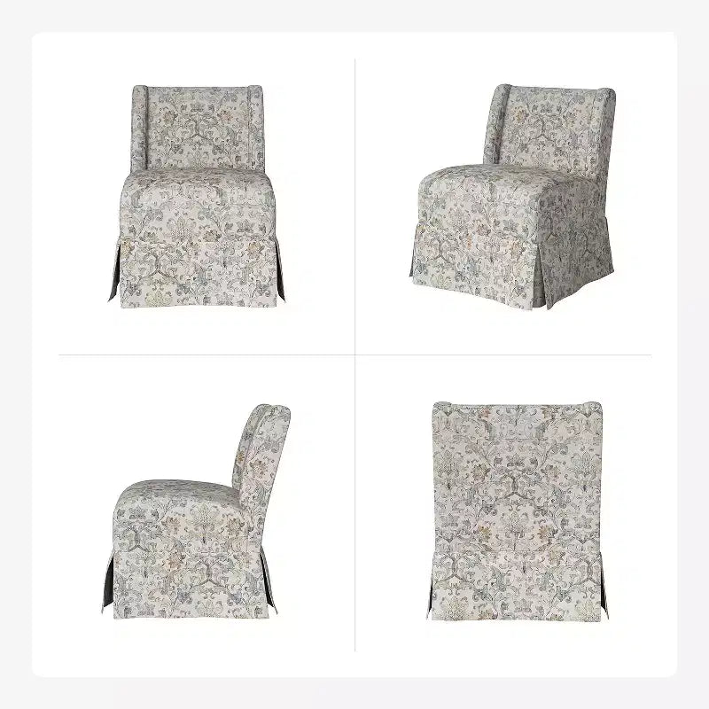 Set di 2 sedie slipper imbottite, sfoderabili e lavabili, gambe in legno di gomma, 113 kg
