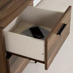 Tavolino moderno da divano con 2 cassetti, marrone, 42.5cm L x 43cm P x 59.5cm H