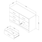 Tavolino moderno da divano con 2 cassetti, marrone, 42.5cm L x 43cm P x 59.5cm H