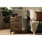 Tavolino moderno da divano con 2 cassetti, marrone, 42.5cm L x 43cm P x 59.5cm H
