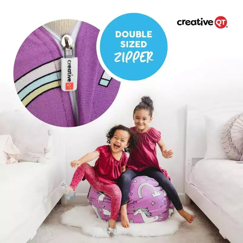 Copertura per Sacco Pouf Contenitore per Peluche da 84 cm, Corduroy Rosa Intenso, per Bambini dai 3 ai 9 Anni