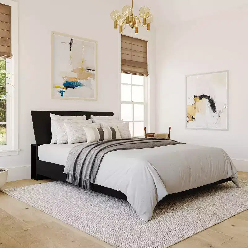 Testata con contenitore Queen con ripiani integrati, composito di legno, 61"L x 29,75"A