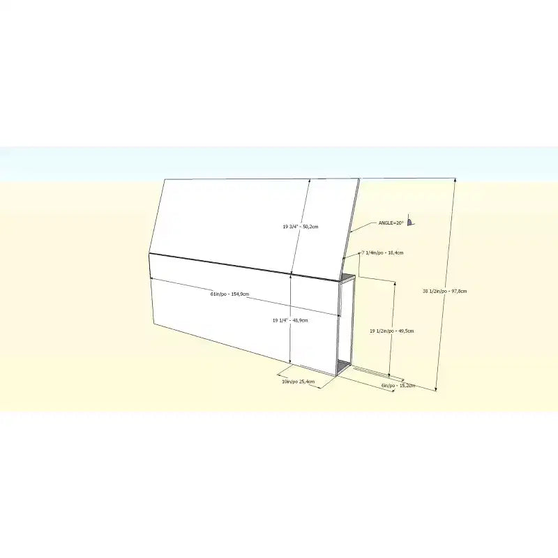 Testata con contenitore Queen con ripiani integrati, composito di legno, 61"L x 29,75"A