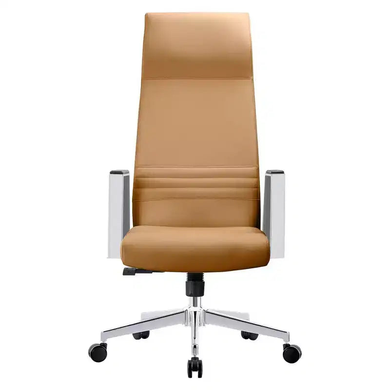 Sedia direzionale ergonomica in pelle con schienale alto, supporto lombare, girevole e inclinabile, 150 kg