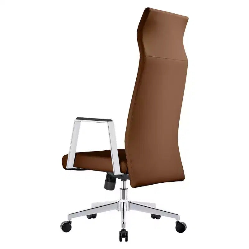 Sedia direzionale ergonomica in pelle con schienale alto, supporto lombare, girevole e inclinabile, 150 kg
