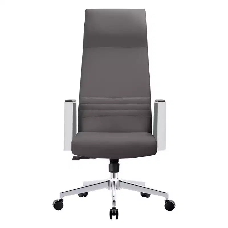 Sedia direzionale ergonomica in pelle con schienale alto, supporto lombare, girevole e inclinabile, 150 kg