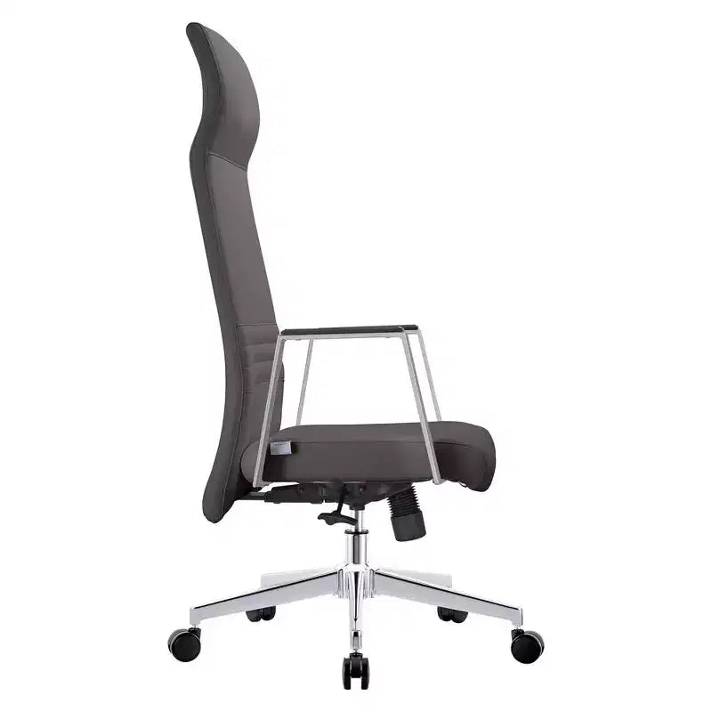 Sedia direzionale ergonomica in pelle con schienale alto, supporto lombare, girevole e inclinabile, 150 kg