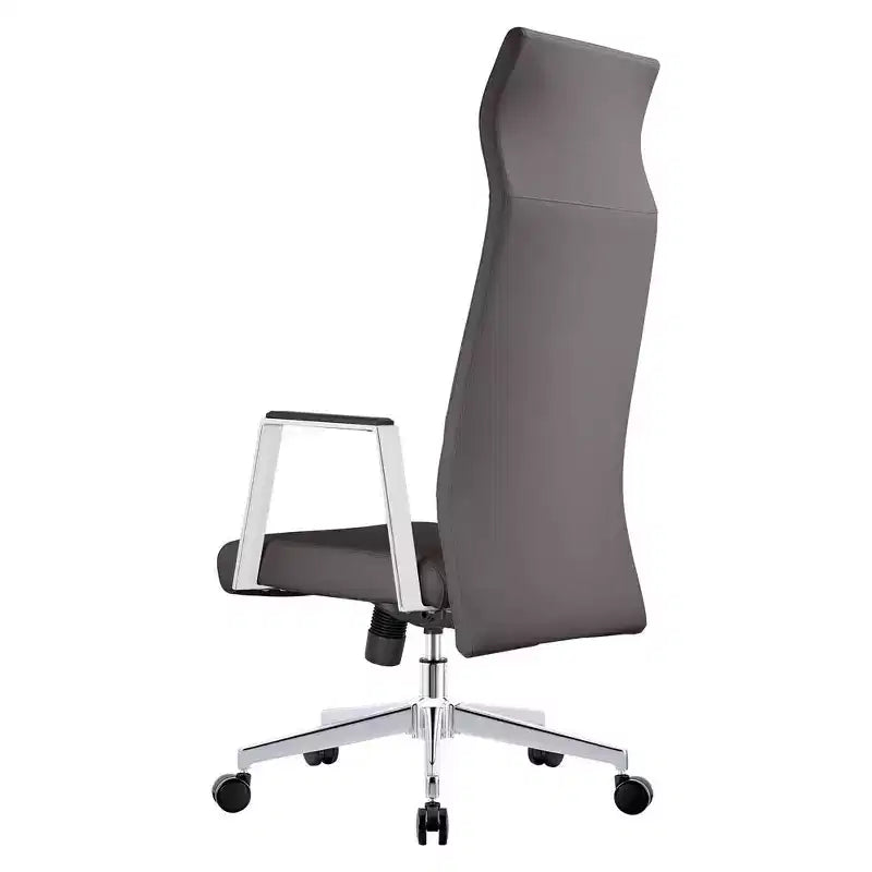 Sedia direzionale ergonomica in pelle con schienale alto, supporto lombare, girevole e inclinabile, 150 kg