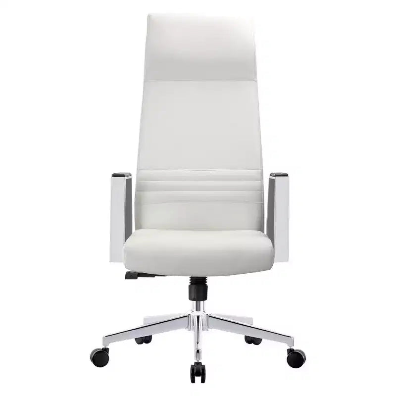 Sedia direzionale ergonomica in pelle con schienale alto, supporto lombare, girevole e inclinabile, 150 kg
