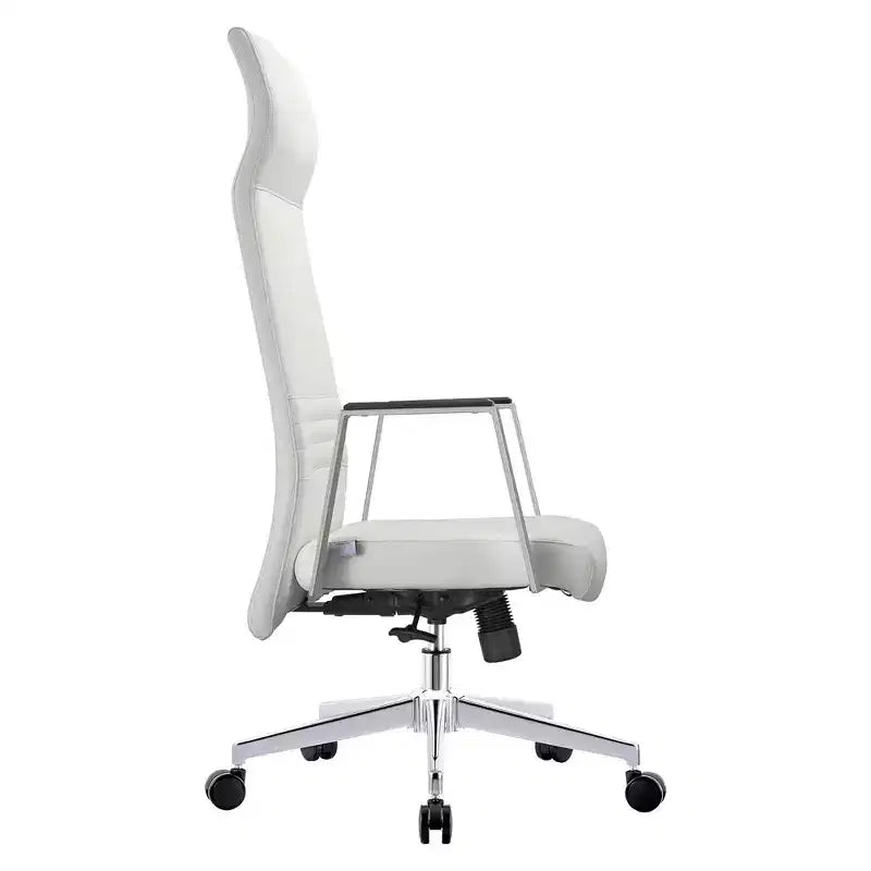 Sedia direzionale ergonomica in pelle con schienale alto, supporto lombare, girevole e inclinabile, 150 kg
