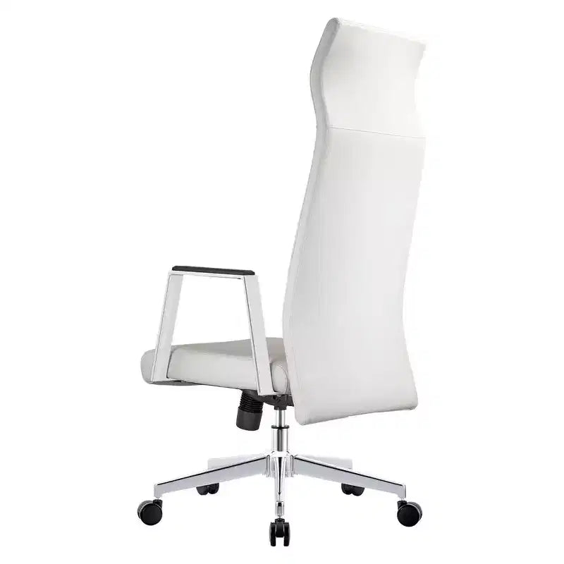 Sedia direzionale ergonomica in pelle con schienale alto, supporto lombare, girevole e inclinabile, 150 kg