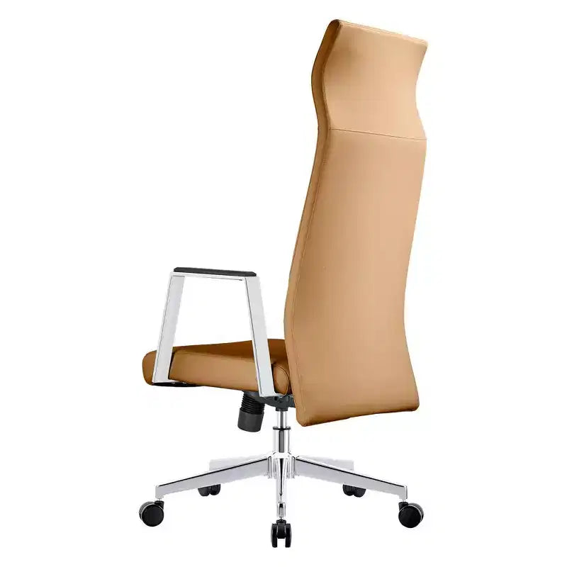 Sedia direzionale ergonomica in pelle con schienale alto, supporto lombare, girevole e inclinabile, 150 kg