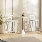 Sgabelli da bar altezza bancone, telaio in acacia e legno di gomma, bianchi, set da 2 o 4, 158 kg