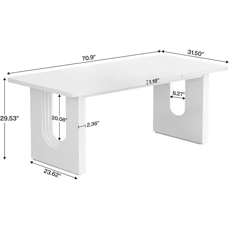 Scrivania direzionale moderna grande da 180 cm, superficie e telaio in MDF, design dalle linee pulite