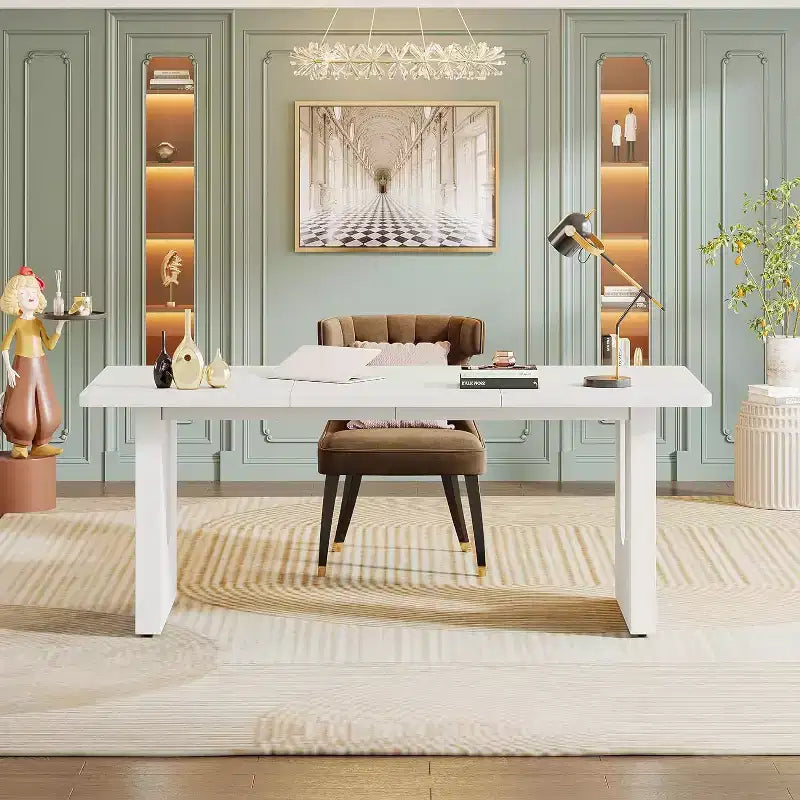 Scrivania direzionale moderna grande da 180 cm, superficie e telaio in MDF, design dalle linee pulite