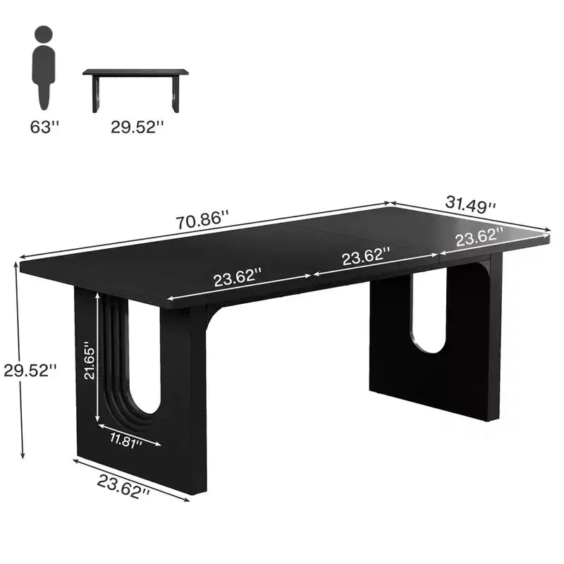 Scrivania direzionale moderna grande da 180 cm, superficie e telaio in MDF, design dalle linee pulite