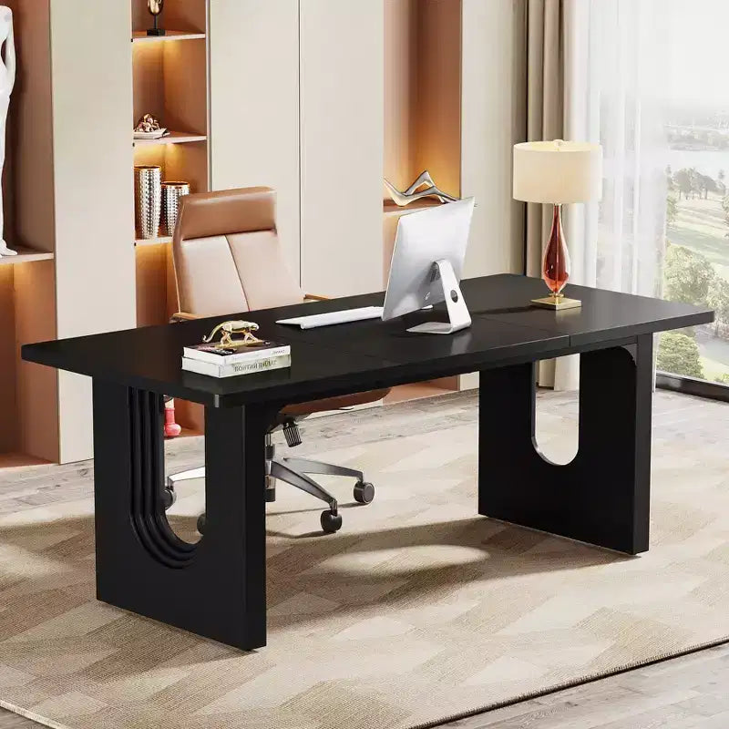Scrivania direzionale moderna grande da 180 cm, superficie e telaio in MDF, design dalle linee pulite
