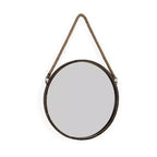 Danya B 15 Gold Patina Round Mirror with Hanging Rope