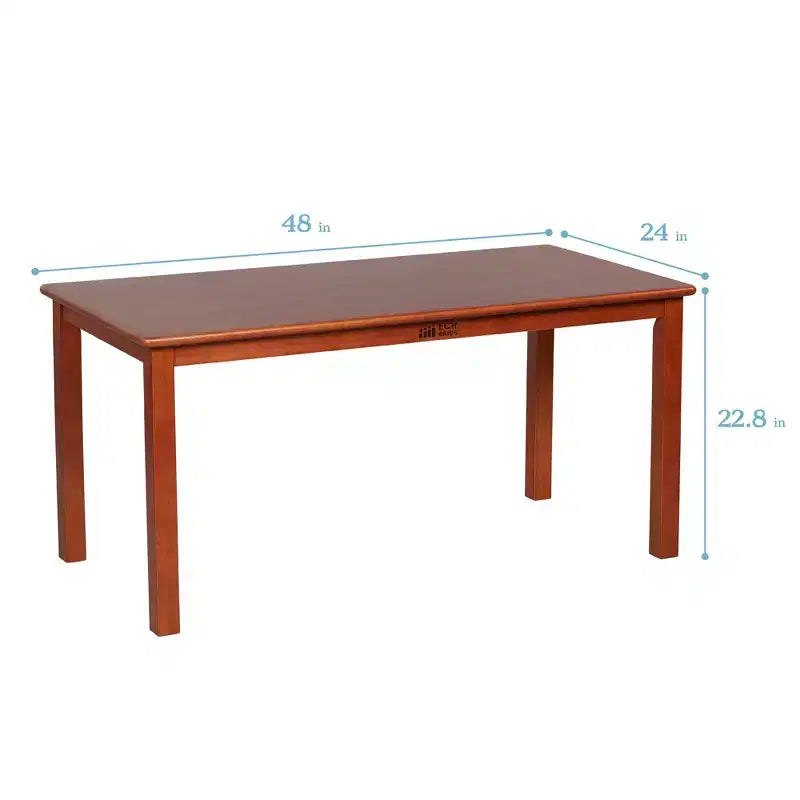 Tavolo rettangolare in legno per bambini, 122 cm L x 61 cm P x 58 cm H, Età 4+, Certificazione GREENGUARD Gold