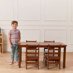 Tavolo rettangolare in legno per bambini, 122 cm L x 61 cm P x 58 cm H, Età 4+, Certificazione GREENGUARD Gold