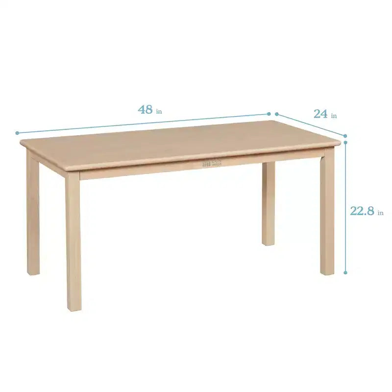 Tavolo rettangolare in legno per bambini, 122 cm L x 61 cm P x 58 cm H, Età 4+, Certificazione GREENGUARD Gold