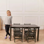 Tavolo rettangolare in legno per bambini, 122 cm L x 61 cm P x 58 cm H, Età 4+, Certificazione GREENGUARD Gold
