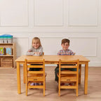 Tavolo rettangolare in legno per bambini, 122 cm L x 61 cm P x 58 cm H, Età 4+, Certificazione GREENGUARD Gold