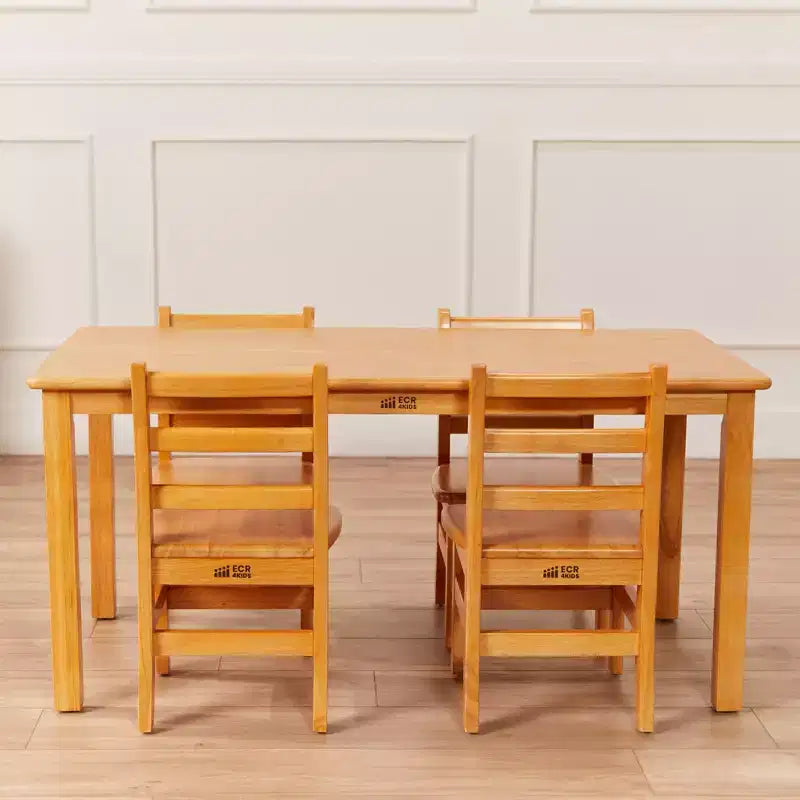 Tavolo rettangolare in legno per bambini, 122 cm L x 61 cm P x 58 cm H, Età 4+, Certificazione GREENGUARD Gold
