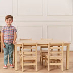 Tavolo rettangolare in legno per bambini, 122 cm L x 61 cm P x 58 cm H, Età 4+, Certificazione GREENGUARD Gold