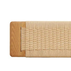 Panca in tela tessuta a mano e legno massello di rovere, 80 cm L x 30 cm P x 40,6 cm H, 136 kg