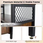 Madia buffet industriale con ante scorrevoli a fienile, 100 cm (L) x 33 cm (P) x 80 cm (A), 6 scomparti
