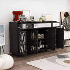 Credenza a specchio da 55", 3 cassetti, 4 ante e 6 ripiani