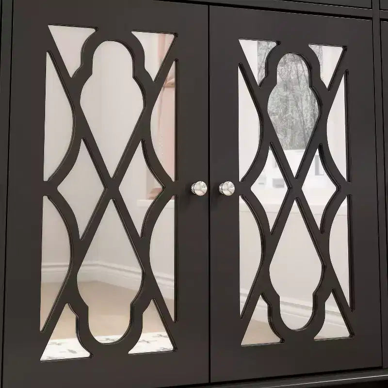 Credenza a specchio da 55", 3 cassetti, 4 ante e 6 ripiani