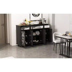 Credenza a specchio da 55", 3 cassetti, 4 ante e 6 ripiani
