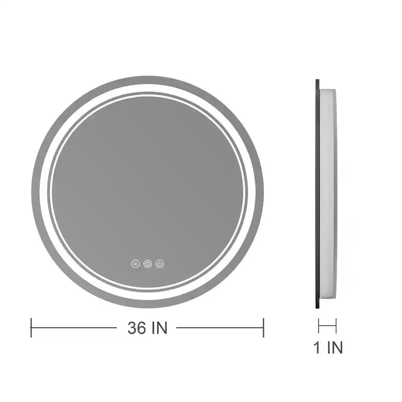 Specchio da bagno rotondo da 24" con LED, 3 temperature di colore, dimmerabile, antiappannamento