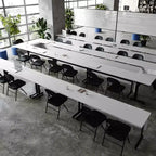 Tavolo da formazione ribaltabile e impilabile, struttura in acciaio, capacità 136 kg, ruote con blocco